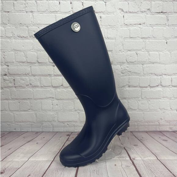 Ugg Shelby Matte Navy Rain Boots Women’s Size 5 (S/N 1098249) - Picture 3 of 11